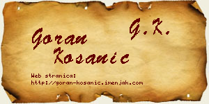 Goran Kosanić vizit kartica